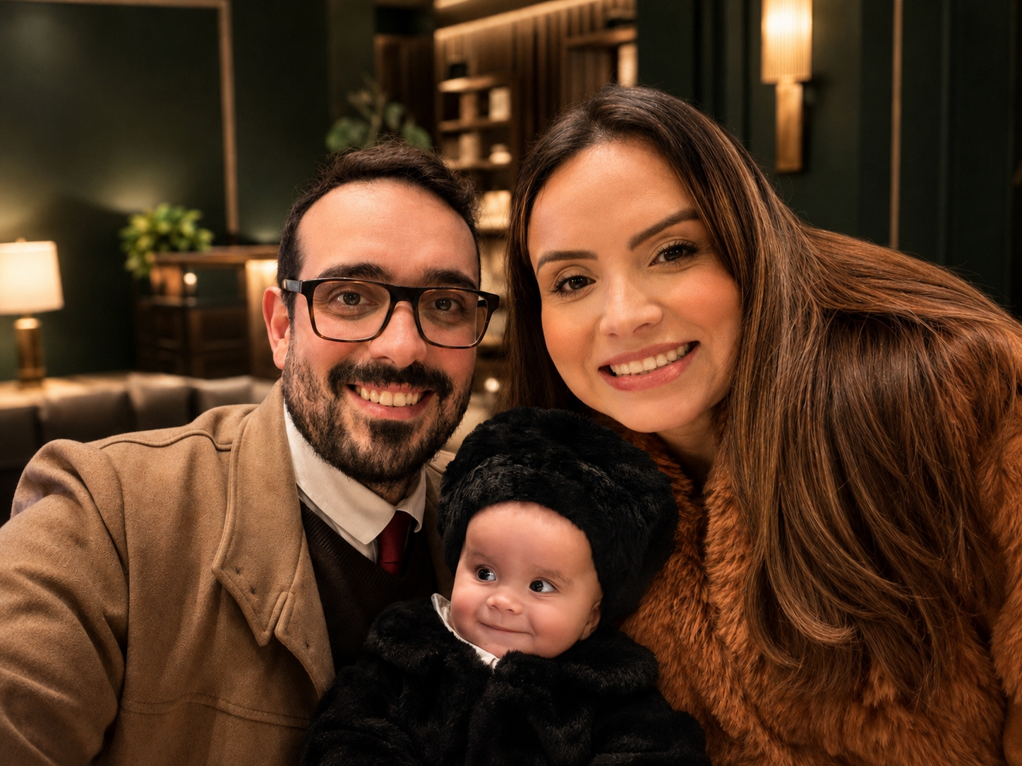 Dr. Leandro Mello com Juliane Mello e Lavínia Mello